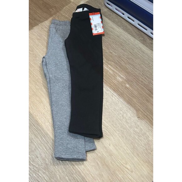 NEW Toddler Girls' 2pk Leggings Set - Cat & Jack™ Black/Gray 2T - Picture 1 of 3